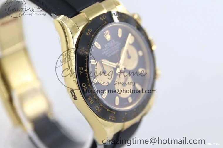 MiroTime 0517 Daytona 116518 TWF 1:1 Best Edition 904L Steel Black Gold Dial on Oysterflex Strap A Comfortable 2422